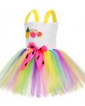 Cute Toddler Summer Tutu Dress For Girls Strawberry Costume Baby Girls Rainbow Clothes For Kids Fruit Birthday Party Dre