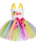 Cute Toddler Summer Tutu Dress For Girls Strawberry Costume Baby Girls Rainbow Clothes For Kids Fruit Birthday Party Dre