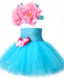 Vestido de princesa sirena de flores para niñas, traje de cumpleaños para niños pequeños, disfraz de sirvienta de mar, conjunto 