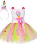 Candy Ice Cream Cake Birthday Dress For Girls Kids Rainbow Dresses Toddler Baby Girl Costume Birthday Party Gift Childre