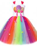 Rainbow Lollipop Tutu vestido para niñas princesa Candy vestidos de cumpleaños de longitud completa niñas Halloween Navidad disf