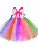 Sweet Lollipop Candy Dresses Summer For Girls Rainbow Costumes Birthday Tutu Dress For Kids Girl Clothes Outfits 114y  G