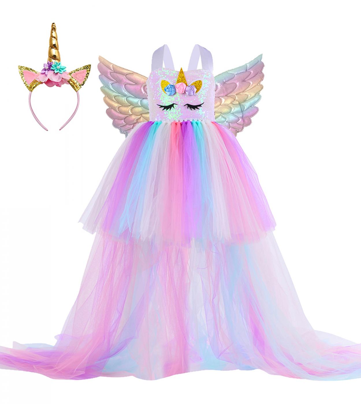 Disfraz de niña unicornio Disfraz de unicornio de Halloween Niños de Halloween Niñas con lentejuelas