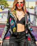 Spring And Autumn Tassels Punk Short Faux Leather Jacket Women Street Style High Waist Studded Rivet Motorcycle Jacket A