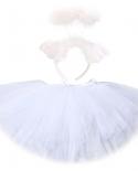 White Angel Fairy Tutu Skirt For Girls Christmas Halloween Outfits For Kids Toddler Birthday Costumes Newborn Photo Shoo