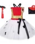 Firefighter Kids Cosplay Dresses For Girls Princess Fireman Costume Toddler Baby Girl Tutu Dress Birthday Halloween Outf