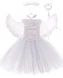 Silver Sequins White Angel Wings Tutu Dress For Girls Princess Christmas New Year Costumes Kids Girl Fairy Dresses For B