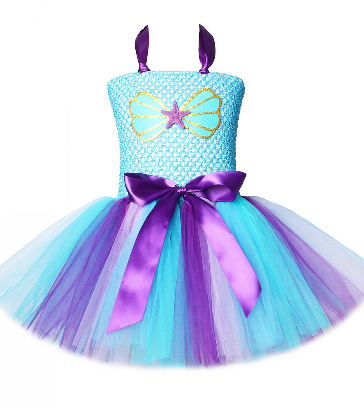 Toddler Little Mermaid Dress Girl Kids Halloween Costume Girls Princess Tutu Dresses For Birthday Party Gift For 1 12 Ye