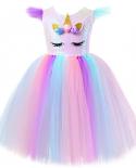 שמלות נסיכת חד קרן לילדות תחפושות ליל כל הקדושים ליום הולדת עם כנפיים ילדים שמלת טוטו ארוכה לילדים פעוט תינוק