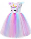 שמלות נסיכת חד קרן לילדות תחפושות ליל כל הקדושים ליום הולדת עם כנפיים ילדים שמלת טוטו ארוכה לילדים פעוט תינוק