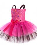 Hot Pink Brown Birthday Costumes For Baby Girls Candy Layered Dresses Kids Girl Cake Tutu Outfit Toddler Photoshoot Clot