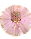 Baby Girls Candy Donuts Tutu Dress For Kids Doughnut Birthday Party Costumes Toddler Girl Photoshoot Tulle Outfit New Ye