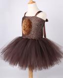 Brown Bear Tutu Dress Outfit For Girls Kids Animal Halloween Cosplay Costumes Children Christmas Birthday Dresses With H