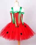 Red Sweet Strawberry Tutu Dress For Baby Girls Christmas Halloween Costumes For Toddler Kids Birthday Dresses Fruit Tull