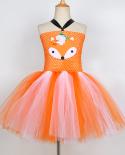 Animal Fox Halloween Costumes For Girls Kids Birthday Party Tutu Dress Toddler Girl Photoshoot Outfit Children Carnival 