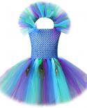 Princess Girl Peacock Tutu Dress For Kids Performance Halloween Costumes Girls Pageant Fancy Dresses Dance Birthday Part