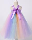 Flower Girl Unicorn Dress Long For Birthday Party Kids Halloween Costumes Girls Princess Fairy Tutu Dresses Full Length 