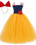 Snow White Princess Long Dress Girls Princess Snowwhite Cosplay Costumes For Kids Halloween New Year Dresses With Bow He