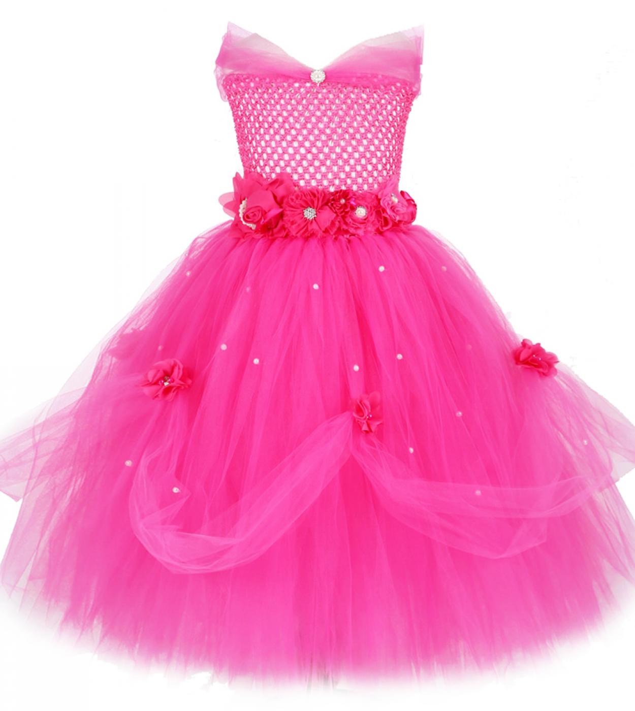 Beauty Belle Princess Fancy Dress para niñas Cosplay Disfraces de Halloween para niños Flower Girl Vestidos de novia Long Ball G