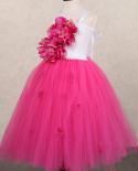 Peony Flower Girl Dresses For Wedding Party Girls Bridesmaid Ball Gown Kids Tutu Costumes Princess Fairy Long Dress Full