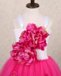 אדמונית פרח ילדה שמלות למסיבת חתונה בנות שושבינה שמלת נשף ילדים תחפושות טוטו נסיכה פיות שמלה ארוכה מלאה