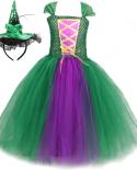 Hocus Pocus 2 Costumes For Girls Kids Halloween Witch Long Fancy Dress Sanderson Sisters Tutu Outfit Ball Gown With Cape