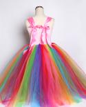 Rainbow Unicorn Dresses For Girls Princess Halloween Costumes Kids Birthday Gift Unicorn Costume Baby Girl Christmas Lon