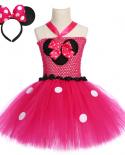 Baby Girls Minnie Dress With Headband Toddler Polka Dots Costume For Kids Girl Tutu Dresses Outfits Children Birthday Cl