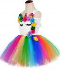 Rainbow Unicorn Kids Costumes With Flower Girl Dress For Weddings Birthday Party Children Summer Dresses With Headband H
