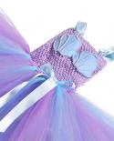 Lavender Little Mermaid Tutu Dress For Girls Princess Cosplay Costumes For Birthday Party Kids Girl Halloween Prim Dress