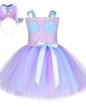 Lavender Little Mermaid Tutu Dress For Girls Princess Cosplay Costumes For Birthday Party Kids Girl Halloween Prim Dress