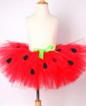 Fluffy Strawberry Tutu Skirt For Girls Toddler Watermelon Tulle Skirts For Kids Birthday Party Costumes Baby Girl Cute T