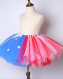  Independence Tutu Skirt For Girls Kids Flag Costumes With Bow Toddler Baby Girl Party Fluffy Ball Gown Children Outfits