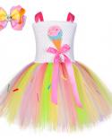 Baby Girls Candy Ice Cream Dress For Bithday Party Costumes For Kids Girl Sweet Princess Dresses Toddler Photoshoot Tutu
