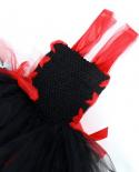 Vampire Halloween Costumes For Girls Kids Cosplay Party Dresses With Devil Headband Baby Girl Tutu Dress Ghost Children 