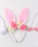 Baby Girls Easter Bunny Costume For Kids Animal Rabbit Tutu Dress With Flower Ears Set Toddler Girl Birthday Party Tulle