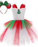 3 שכבות תחפושות חג המולד לתינוקות בנות ילדים מסיבת קרנבל תחפושת שמלת טוטו עם קשת בד חג שמח לילדים