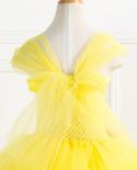 Yellow Belle Princess Long Dress For Girls Floor Dresses With Flowers Halloween Costumes For Kids Birthday Party Ball Go