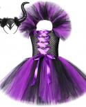 Kids Halloween Costumes For Girls Witch Tutu Dress With Horns Children Cosplay Tulle Outfit For Birthday Party Baby Girl
