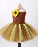 Brown Sunflower Tutu Dress For Girls Kids Pumpkin Halloween Costumes Children Princess Girl Fall Autumn Dresses For Birt