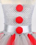 Pennywise Clown Costume Girls Creepy Halloween Tutu Dress For Kids Toddler Birthday Party Outfit Baby Girl Christmas Clo
