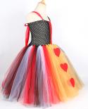 Alice Red Queen Long Tutu Dress For Girls Kids Christmas Halloween Costumes Girl Princess Fancy Dresses Birthday Party O