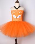 Animal Zoo Fox Costume For Girls Kids Carnival Halloween Dresses With Headband Baby Girl Tulle Outfit Toddler Birthday C