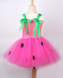Baby Girl Strawberry Tutu Dress For Kids Fruit Birthday Party Outfit Girls Christmas Halloween Costumes Hot Pink Tulle D