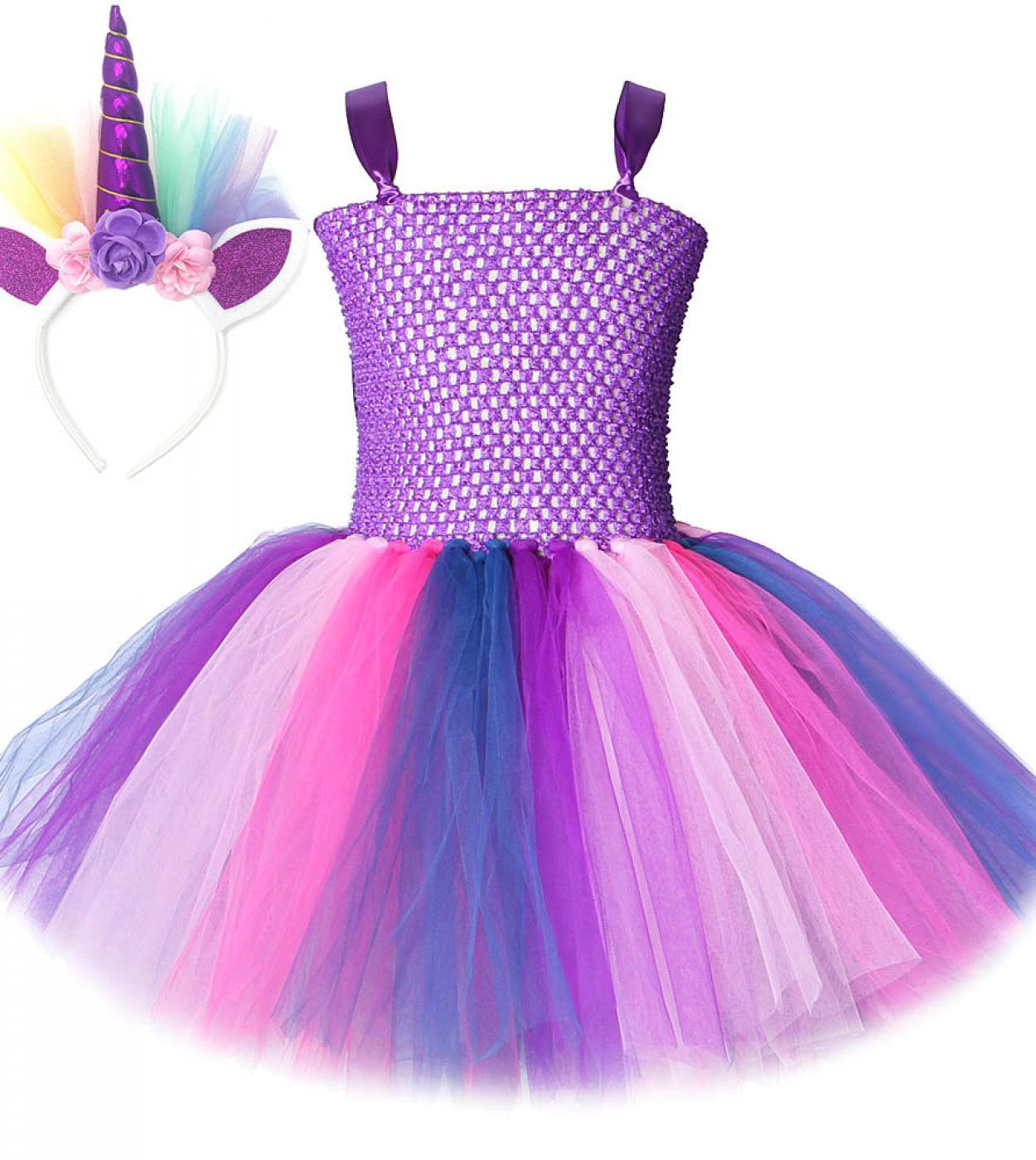 P rpura Pony Unicornio Vestido para ni as Princesa Halloween Tutu