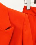 High Quality Pants Blazer Suits Women Elegant Stylish 2022 New Designer Runway Suit Single Button Red Blazer Flare Pants