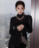 Fashion New Labyrinth Figure Tops Sweater Pants Jacquard Knitted Black White  Hollow Perspective Turtleneck Sweater 2022