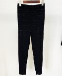 Moda nueva figura de laberinto Tops suéter pantalones Jacquard de punto negro blanco hueco perspectiva suéter de cuello alto 202