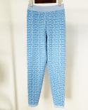 Conjunto de invierno azul cielo Suéter azul cielo Pantalones lápiz Conjuntos de pantalón Conjuntos de pantalón suéter