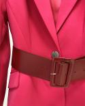 Trajes de pantalón para mujer 2023, nuevo diseñador de moda, traje con cinturón de un botón, pantalones acampanados, conjunto co